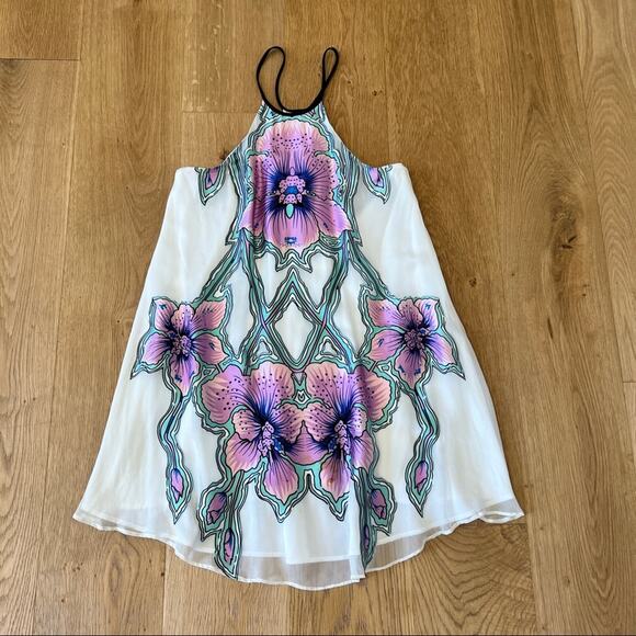 Alice McCall Winterberry Swing Mini Floral Slip Dress in Orchid